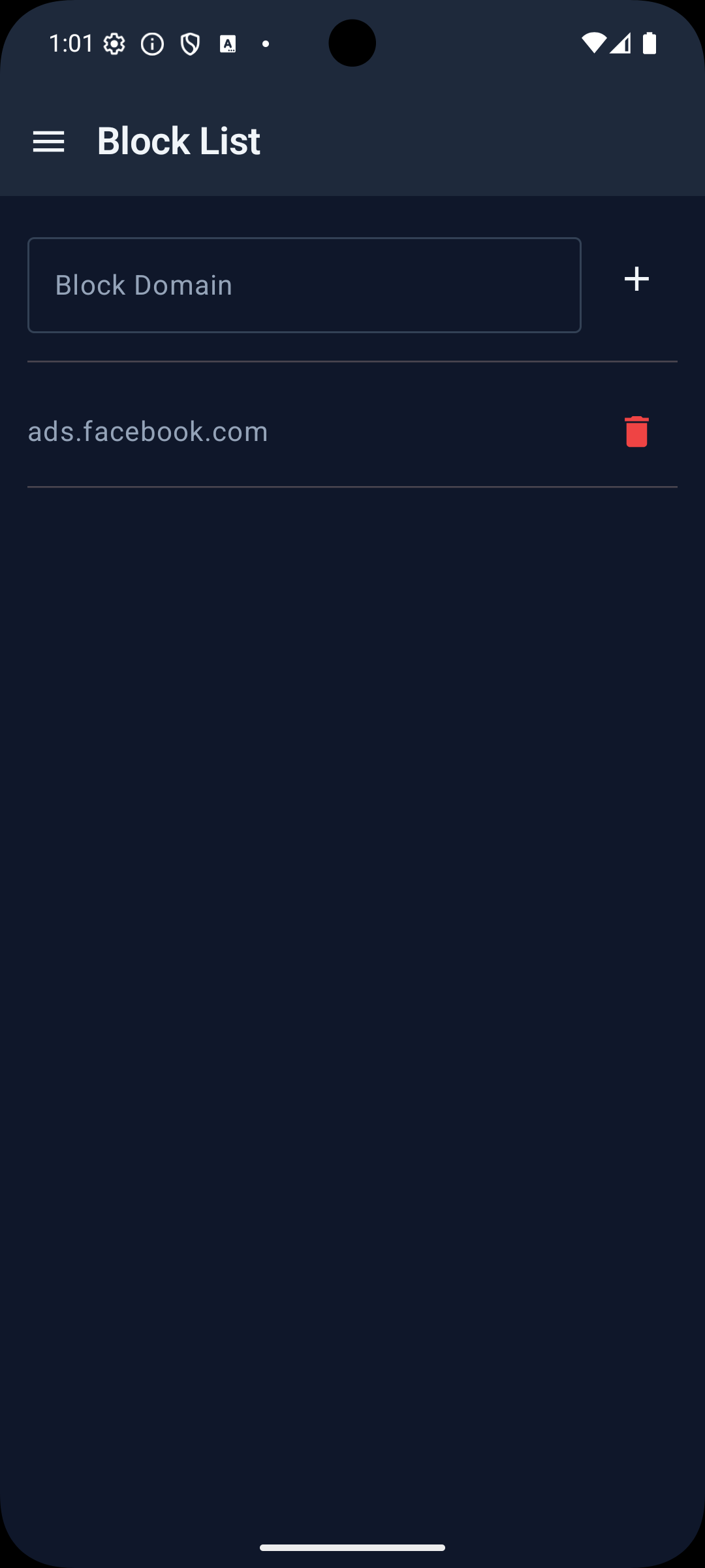 Blocklist Screenshot
